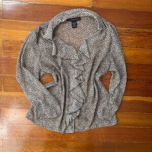 Flirty Romantic Cheetah Print Flutter Blouse Elegancia MEDIUM